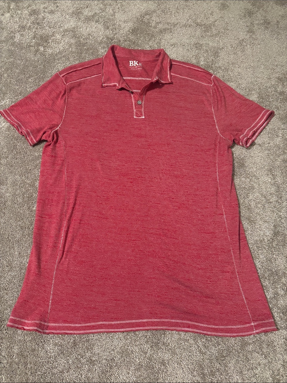 BKE Men’s Red Short Sleeve Polo Shirt